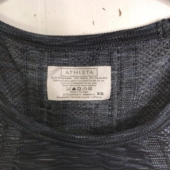 Athleta Top Womens XS Support Compression Tank Yoga Pilates Space Dye Dark Gray - Picture 4 of 7